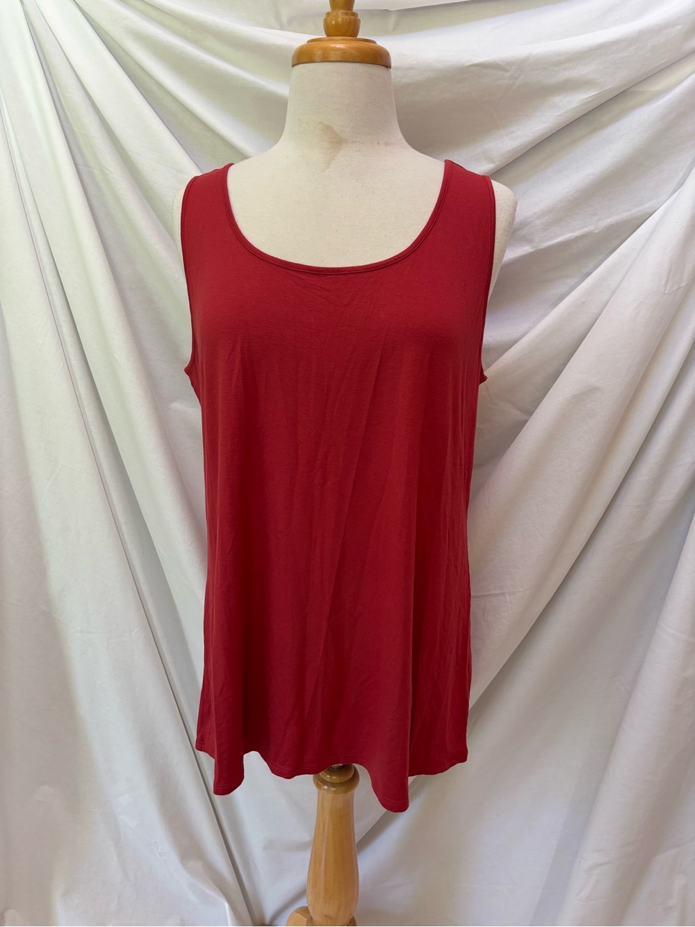 J. Jill Rhubarb Red Stretch Knit Tank Top L / XL ~ New w tag